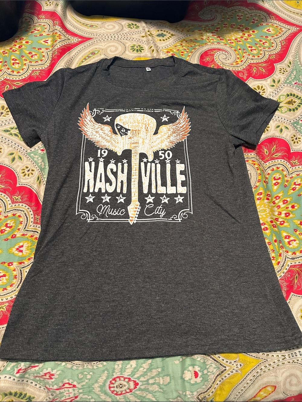 Source Unknown Charcoal Nashville Music City Graphic Tee